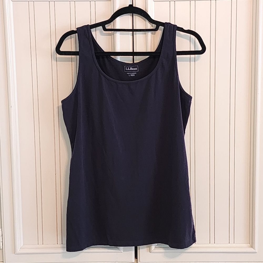 Llbean Basic Black Tank Top, Size Large